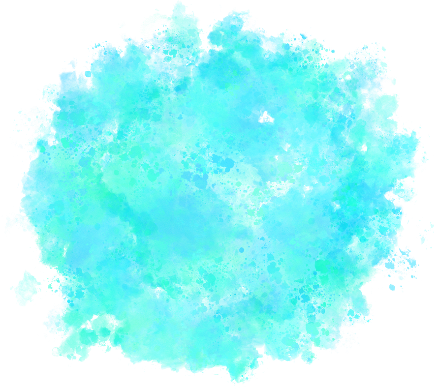 Round Teal Paint Texture Splatter